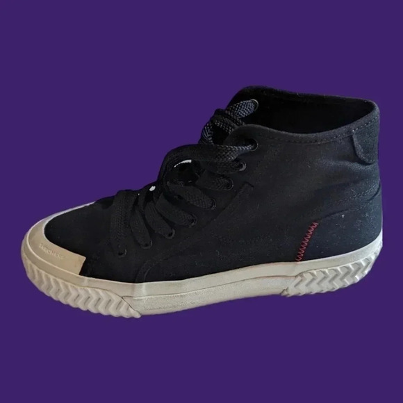 Skechers women's Street Trax Canvas Hi-Tread Casual Sneakers  size 8 blk/wht - Picture 12 of 12